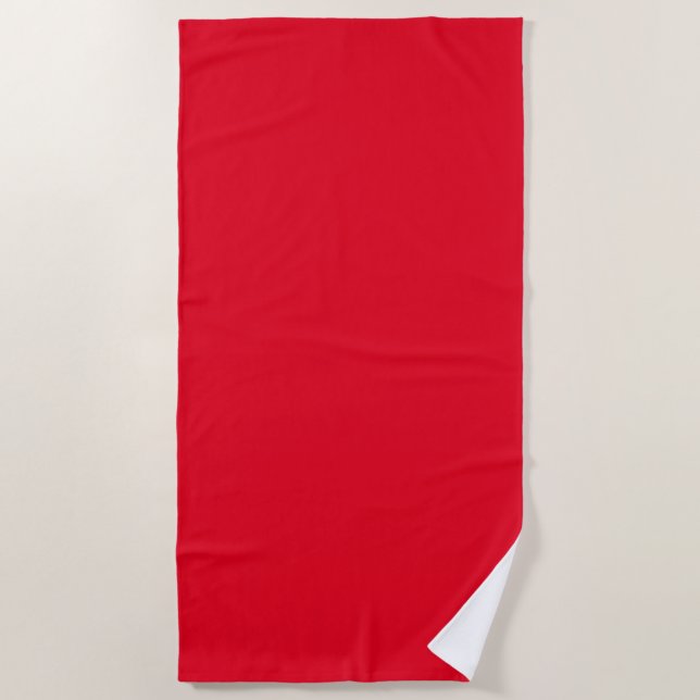 Serviette De Plage Couleur Solide Personnalisée Rouge Modèle Élégant  (Devant)