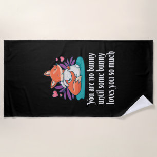 Serviette De Plage Couple Renard Et Lapin Amour Paix Amis