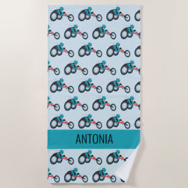 Serviette De Plage Course en fauteuil roulant