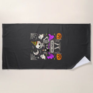 Serviette De Plage Couture de squelette d'Halloween Citrouille fantôm