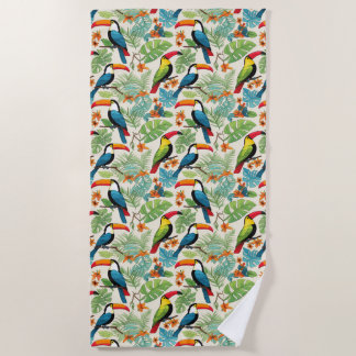 Serviette De Plage Couvert de Toucan Tropical