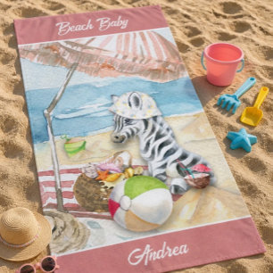 Serviette De Plage Couverture de plage personnalisée Zèbre Bébé
