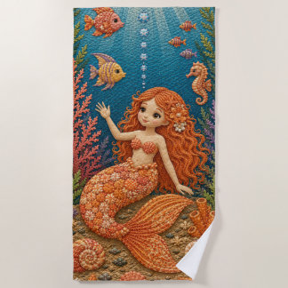 Serviette De Plage Couvre-lit sirène orange