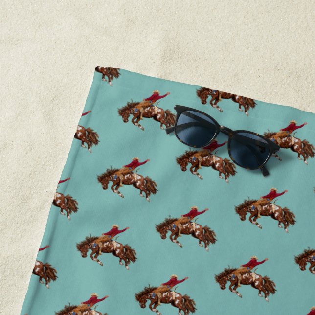 Serviette De Plage Cowboy vintage (En situation)