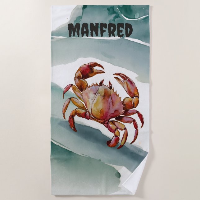 Serviette De Plage Crabe modifiable (Devant)