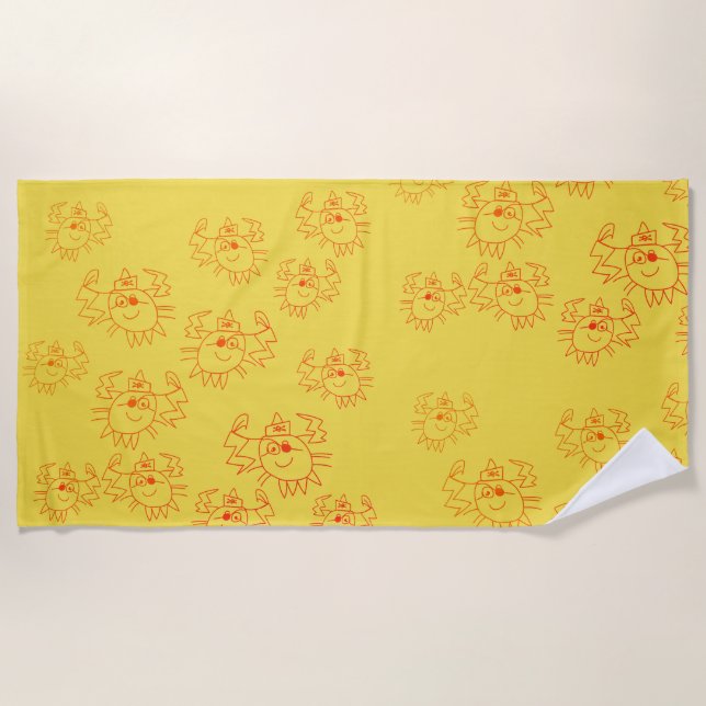 Serviette de plage Crabs Child Art (Devant)