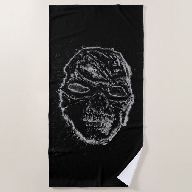 Serviette De Plage Crâne noir (Devant)