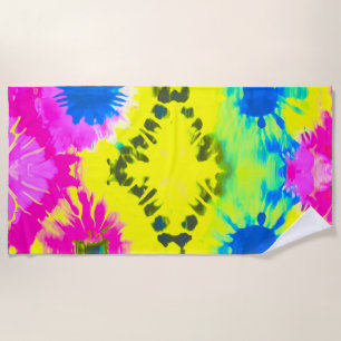 SERVIETTE DE PLAGE CRAVATE-DYE DE CONCEPTION ABSTRAITE