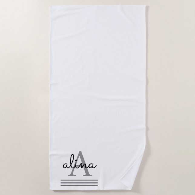 Serviette De Plage Create Your Own Personalize Monogram (Devant)
