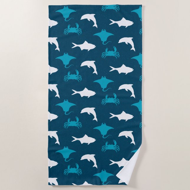 Serviette De Plage Créature marine de mer (Devant)