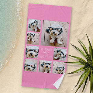 Serviette De Plage Créer un collage de photos personnalisé avec 8 pho