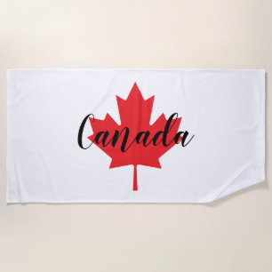 Serviette De Plage Créez votre propre feuille d'érable rouge du Canad