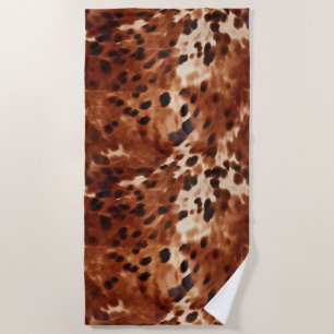 Serviette De Plage Crème de l'Ouest tacheté Brown Noir de cowhide