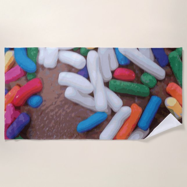 Serviette De Plage Crème glacée au chocolat foncé avec arrosage arc-e (Devant)