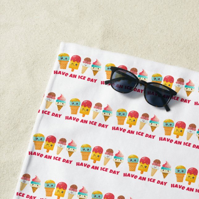 Serviette De Plage crème glglace (En situation)