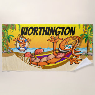 Serviette De Plage Crevettes amusantes