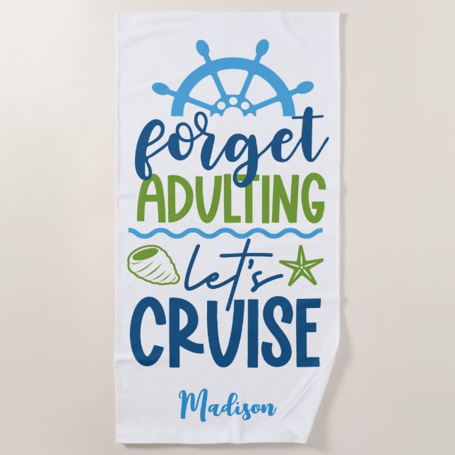 Serviette De Plage Croisière de nom personnalisé (Devant)