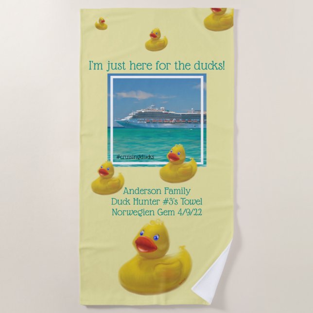 Serviette De Plage Croisière famille de canards croisières (Devant)