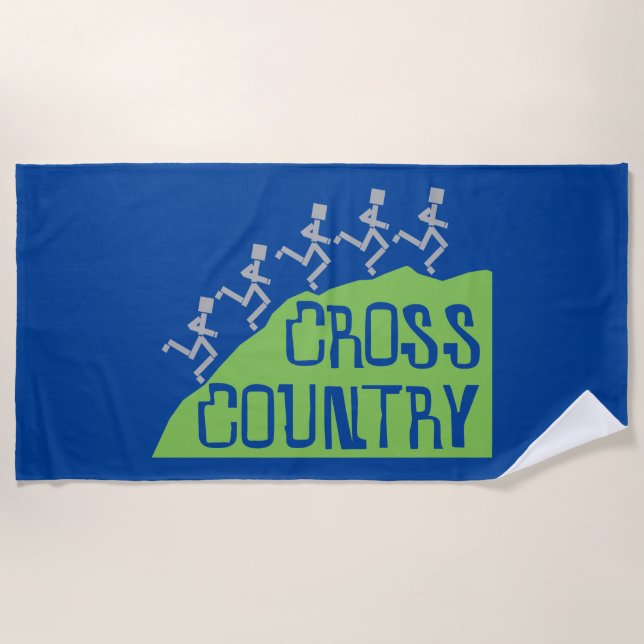 Serviette De Plage Cross Country Runners on Hill © Beach Towel (Devant)
