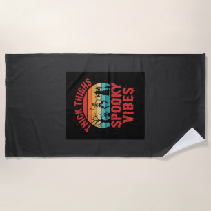 Serviette De Plage Cuisses Épaisses Halloween Vibes Squelettiques