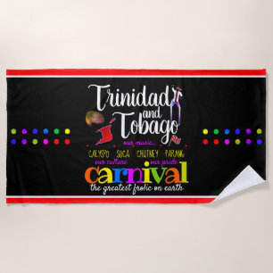 Serviette De Plage Culture de Trinité-et-Tobago Fierté Carnaval - NOI