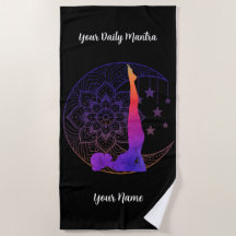 Custom Beach Towel with Name & Mantra | Watercolor