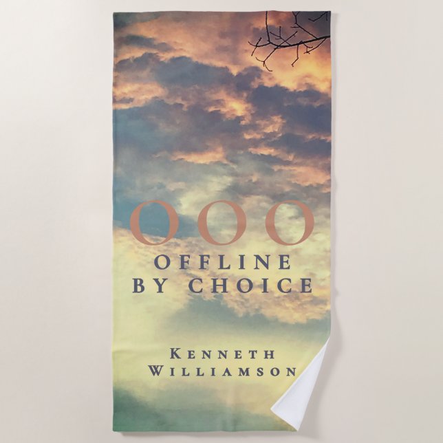 Serviette De Plage Custom Funny OOO Retro Summer Blue Sky Clouds Men  (Devant)