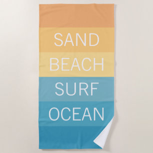 Serviette De Plage Custom Happy Bright Sunny Summer Stripes Motif B
