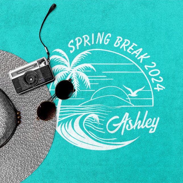 Serviette De Plage Custom Spring Break Girls Trip Cute Beach Fun (Créateur téléchargé)