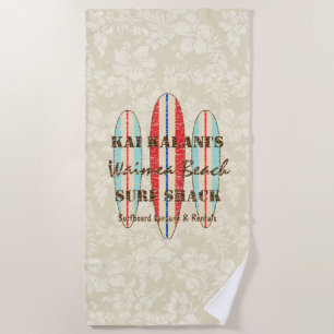 Serviette De Plage Customise des signes surf Monogramme Hawaiian Surf