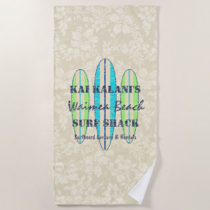 Serviette De Plage Customise des signes surf Monogramme Hawaiian Surf