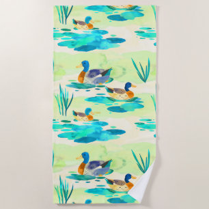 Serviette De Plage Cute canard turquoise motif