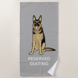 Serviette De Plage Cute German Shepherd Chien Réservé Siège Personn