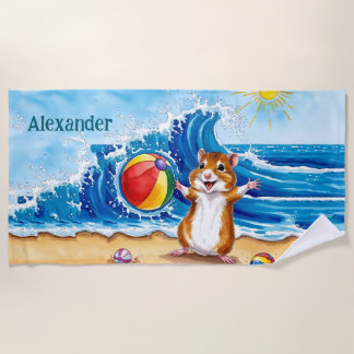 Serviette De Plage Cute Hamster Personnalisé