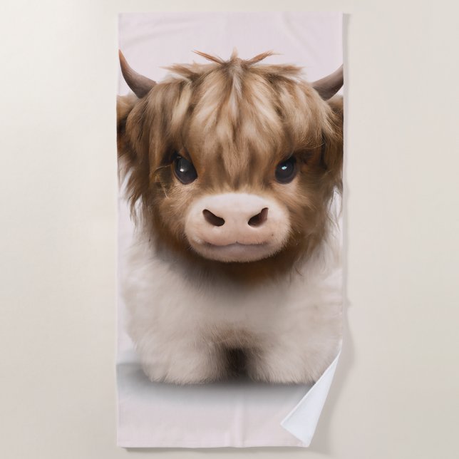 Serviette De Plage Cute Highlands Scottish Cow (Devant)