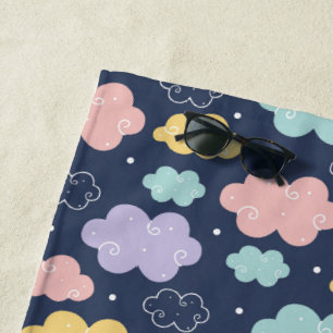 Serviette De Plage Cute Kawaii Cloud Motif Beach Towne