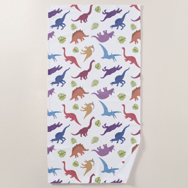 Serviette De Plage Cute Kid Dinosaur Motif, Child Dino (Devant)