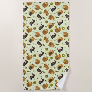 Serviette De Plage Cute Kiwi Birds Motif
