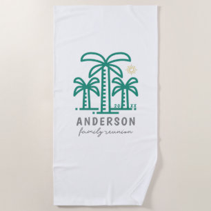 Serviette De Plage Cute plage personnalisée Réunion familiale