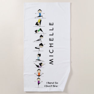 Serviette De Plage Cute Yoga personnalisé