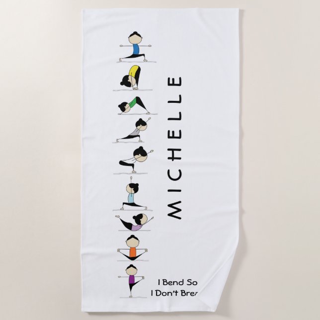 Serviette De Plage Cute Yoga personnalisé  (Devant)