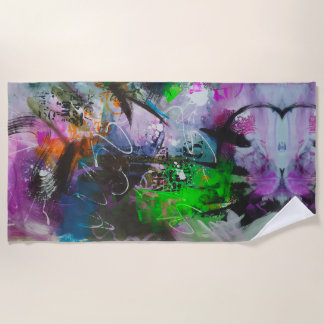 Serviette De Plage Cyberpunk Abstrait