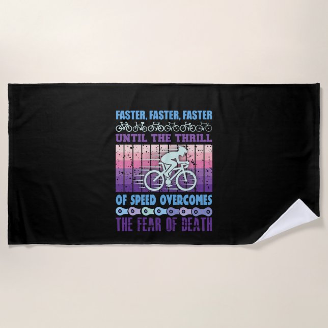 Serviette De Plage Cyclisme plus rapide (Devant)