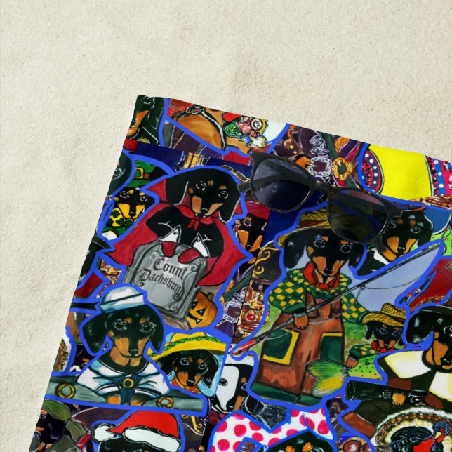 Serviette De Plage Dachshund Cartoons (En situation)