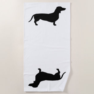 Serviette De Plage Dachshund Poil Court - Silhouette 1