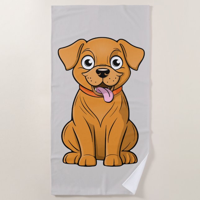 Serviette De Plage Dactylographie de la plage pour chiens splendides  (Devant)