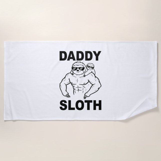 Serviette De Plage Daddy Sloth (Devant)