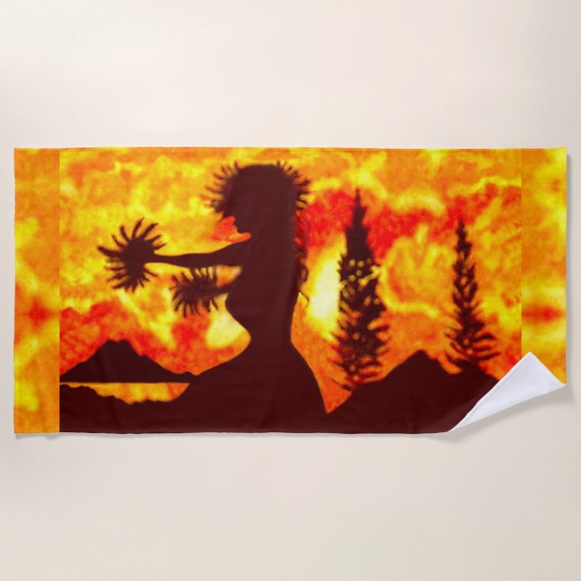 Serviette De Plage Danseuse de hula  (Devant)