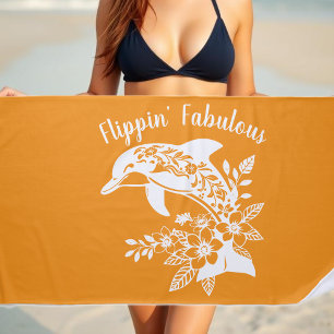 Serviette De Plage Dauphin hawaïen - pêcheur Core-Orange