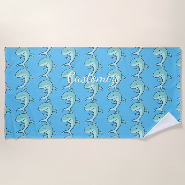 Serviette De Plage Dauphins bleus sautant Thunder_Cove (Devant)